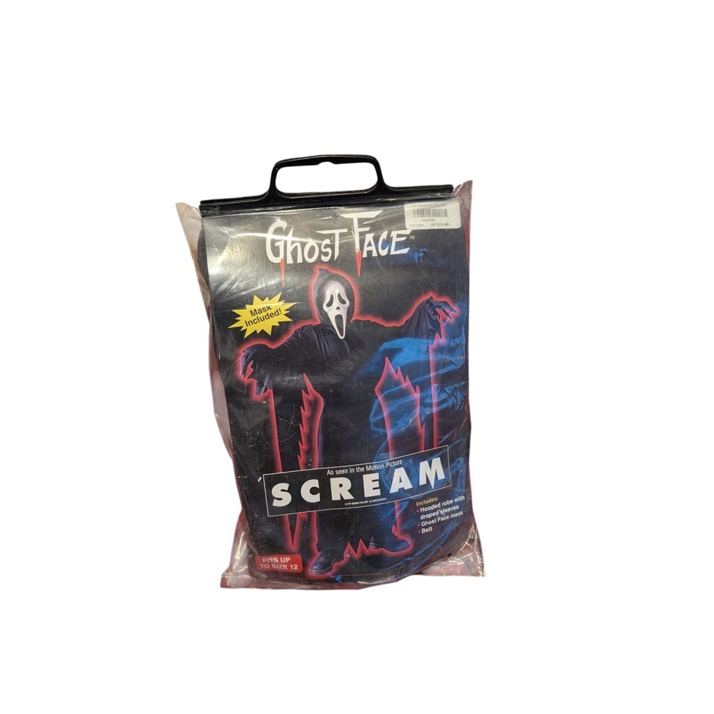 Vintage 1997 Scream Ghostface Costume W/Mask Youth Size 12 Fun World NEW